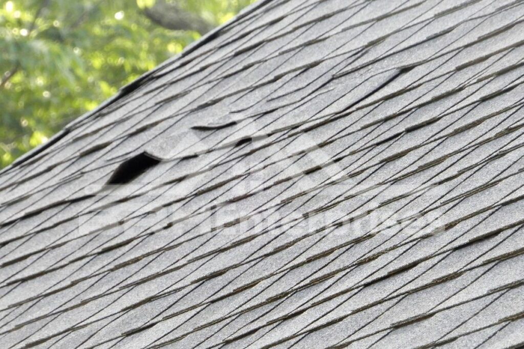 Curled or missing shingles