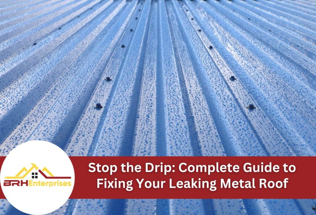 Raindrops on metal roof